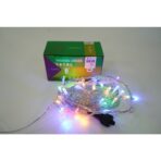 Instalatie Craciun, 60 m, 600 Led-uri ,Liniara, Multicolor, 8 jocuri de lumini, Transformator cu telecomanda, Interconectabila, Prelungitor 3 m inclus, Fir Transparent, Embo - imagine 3