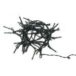 Instalatie Craciun, 8 metri, 50 de LED-uri, alb cald, telecomanda 8 functii, cu energie solara, fir negru, liniar, interior/exterior, Embo