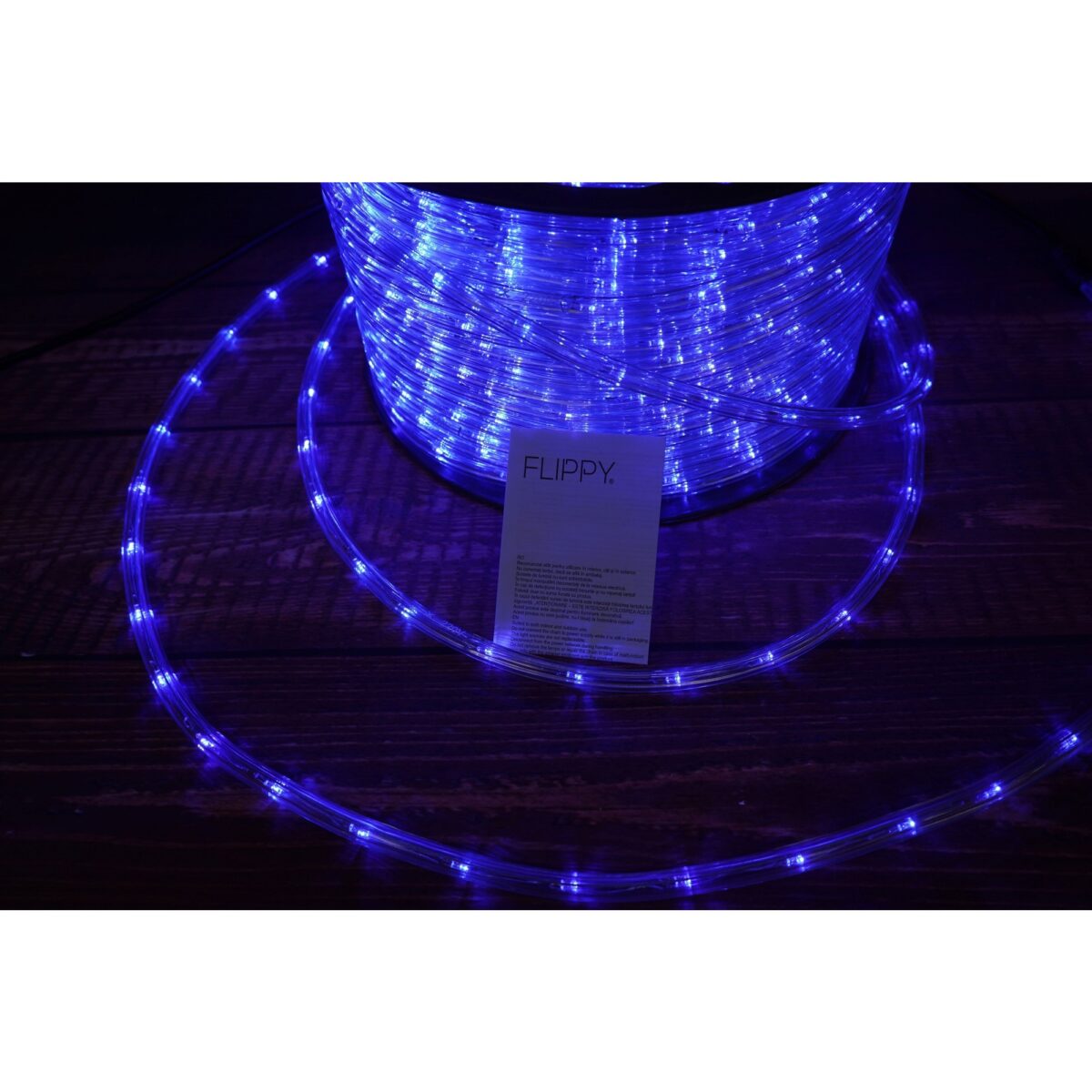 Instalatie Craciun, 72 m, 1728 Led-uri, Furtun Luminos, Albastru, Transformator, Sectionabila, 220 V, Embo - imagine 4