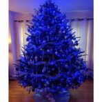 Instalatie Craciun, 85 m, 850 Led-uri ,Liniara, Albastru, 8 jocuri de lumini, Transformator cu telecomanda, Interconectabila, Prelungitor 3 m inclus, Fir Transparent, Embo - imagine 3