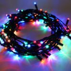 Instalatie Craciun, 90 m, 900 Led-uri ,Liniara, Multicolor, 8 jocuri de lumini, Transformator cu telecomanda, Interconectabila, Prelungitor 3 m inclus, Fir Verde, Embo - imagine 5