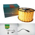 Instalatie Craciun, 96 m, 2304 Led-uri ,Furtun Luminos, Alb cald, 8 jocuri de lumini, Transformator, Sectionabila, 220 V, Embo - imagine 14