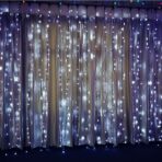 Instalatie Craciun Profesionala de Exterior IP65, Tip Perdea, 7m x 2m, 1400 Led-uri Mari, Alb rece, cu flash, Alimentator 1,5 m, Interconectabila, Fir negru, Embo - imagine 3