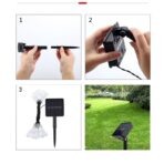 Instalatie Craciun, Solare Tip Picaturi, 50 Led-uri, 9.5 metri, Alb rece, Senzor de lumina, Embo - imagine 3