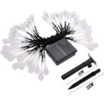 Instalatie Craciun, Solare Tip Picaturi, 50 Led-uri, 9.5 metri, Alb rece, Senzor de lumina, Embo - imagine 4