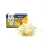 Instalatie Craciun, Tip Perdea, 1 m x 1 m, 60 LED-uri, Alb Cald, Controler, 8 jocuri de lumini, Interconectabila, Fir transparent, Interior/ Exterior, Embo - imagine 2