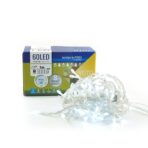 Instalatie Craciun, Tip Perdea, 1 m x 1 m, 60 LED-uri, Alb Rece, Controler, 8 jocuri de lumini, Interconectabila, Fir transparent, Interior/ Exterior, Embo - imagine 3