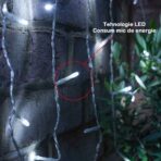 Instalatie Craciun, Tip Perdea, 1 m x 1 m, 60 LED-uri, Alb Rece, Controler, 8 jocuri de lumini, Interconectabila, Fir transparent, Interior/ Exterior, Embo - imagine 5