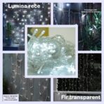 Instalatie Craciun, Tip Perdea, 1 m x 1 m, 60 LED-uri, Alb Rece, Controler, 8 jocuri de lumini, Interconectabila, Fir transparent, Interior/ Exterior, Embo - imagine 7