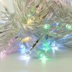 Instalatie Craciun, Tip Perdea, 1 m x 1 m, 60 LED-uri, Multicolor, Controler, 8 jocuri de lumini, Interconectabila, Fir transparent, Interior/ Exterior, Yoto - imagine 3