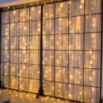 Instalatie Craciun, Tip Perdea, IP44, 11 m x 1 m, 660 LED-uri, Alb cald, cu flash, Transformator cu telecomanda, Interconectabila, Prelungitor 3 m inclus, Fir transparent, Interior/ Exterior, Embo - imagine 7