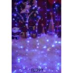 Instalatie Craciun, Tip Perdea, IP44, 4 m x 2 m, 480 LED-uri, Albastru, cu flash, Transformator cu telecomanda, Interconectabila, Prelungitor 5 m inclus, Fir transparent, Interior/ Exterior, Embo - imagine 10