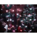 Instalatie Craciun, Tip Perdea, IP44, 5 m x 1 m, 300 LED-uri, Alb rece, 8 jocuri de lumini, Transformator cu telecomanda, Interconectabila, Prelungitor 5 m inclus, Fir transparent, Interior/ Exterior, Embo - imagine 5