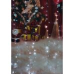 Instalatie Craciun, Tip Perdea, IP44, 6 m x 2 m, 720 LED-uri, Alb rece, 8 jocuri de lumini, Transformator cu telecomanda, Interconectabila, Prelungitor 3 m inclus, Fir transparent, Interior/ Exterior, Embo - imagine 5