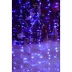 Instalatie Craciun, Tip Perdea, IP44, 8 m x 2 m, 960 LED-uri, Albastru, 8 jocuri de lumini, Transformator cu telecomanda, Interconectabila, Prelungitor 3 m inclus, Fir transparent, Interior/ Exterior, Embo - imagine 5