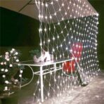 Instalatie Craciun, Tip Plasa, 1 m x 2 m, 80 LED-uri, Alb rece, 8 jocuri de lumini, Transformator cu telecomanda, Interconectabila, Prelungitor 3 m inclus, Fir transparent, Embo - imagine 4