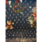 Instalatie Craciun, Tip Plasa, 13 m x 2 m, 1040 LED-uri, Alb cald, 8 jocuri de lumini, Transformator cu telecomanda, Interconectabila, Prelungitor 3 m inclus, Fir transparent, Embo - imagine 5