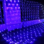 Instalatie Craciun, Tip Plasa, 3 m x 1.5 m, 240 LED-uri, Albastru, 8 jocuri de lumini, Transformator cu telecomanda, Interconectabila, Prelungitor 5 m inclus, Fir transparent, Embo - imagine 4
