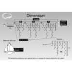 Instalatie Craciun Turturi, IP44, 13 m, 382 Led-uri ,Perdea Franjurata, Alb cald, 8 jocuri de lumini, Transformator 31 V, Putere 9 W cu telecomanda, Interconectabila, Interior/Exterior, Prelungitor 5 m inclus, Fir Transparent, Embo - imagine 5