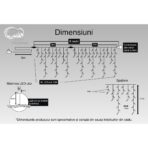 Instalatie Craciun Turturi, IP44, 8 m, 239 Led-uri ,Perdea Franjurata, Alb cald, 8 jocuri de lumini, Transformator 31 V, Putere 9 W cu telecomanda, Interconectabila, Interior/Exterior, Prelungitor 5 m inclus, Fir Transparent, Embo - imagine 5