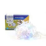 Instalatie Craciun Yoto, Tip Perdea, 2 m x 1 m, 120 LED-uri, Prelungitor 1.5 m, 8 Jocuri de Lumini, Interconectabila, Fir transparent, Interior/Exterior, Multicolor - imagine 7