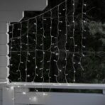 Instalatie Craciun Yoto, Tip Perdea, 2 m x 1 m, 120 LED-uri, Prelungitor 1.5 m, 8 Jocuri de Lumini, Interconectabila, Fir transparent, Interior/Exterior, Alb Rece - imagine 5