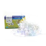 Instalatie Craciun Yoto, Tip Perdea, 5 m x 1 m, 200 LED-uri, Prelungitor 1.5 m, 8 Jocuri de Lumini, Interconectabila, Fir transparent, Interior/Exterior, Multicolor - imagine 6