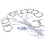 Instalatie de Craciun, Embo, Instalatie de Tip Perdea IP44, Alimentare prin Port USB si Telecomanda cu 8 functii, 6m x 3m, 600 LED, Alb Rece - imagine 5