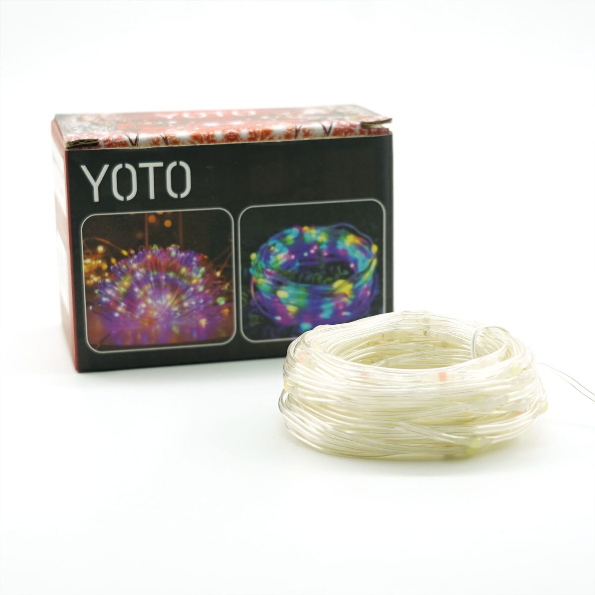 Instalatie de Craciun Yoto, liniara, cu 100 micro LED-uri, 10 m, 220V, conectare la retea, cu 8 jocuri de lumini, interior/exterior, fir transparent, multicolora - imagine 7