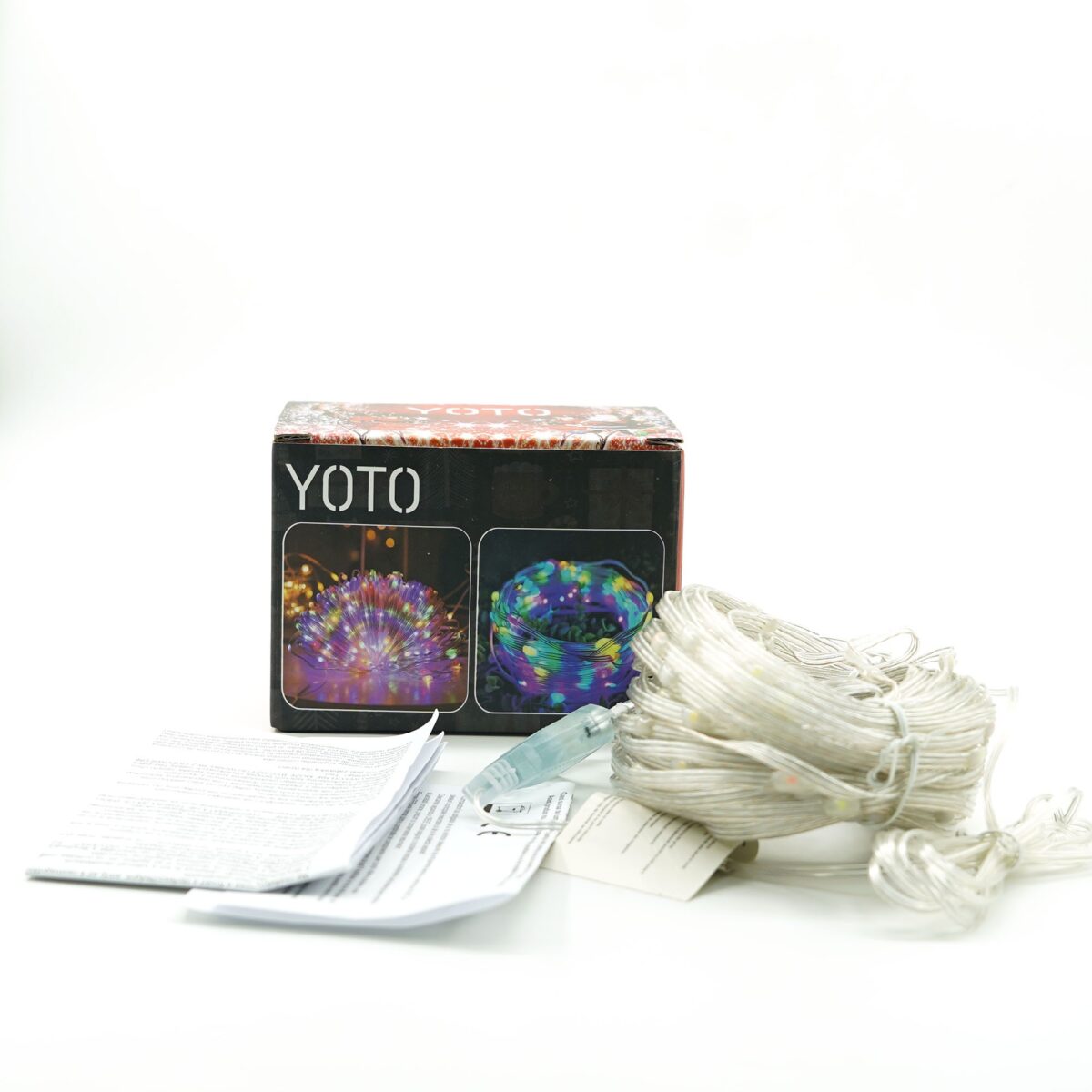 Instalatie de Craciun Embo, liniara, cu 200 micro LED-uri, 20 m, 220V, conectare la retea, cu 8 jocuri de lumini, interior/exterior, fir transparent, 3 fire cupru, multicolora - imagine 6