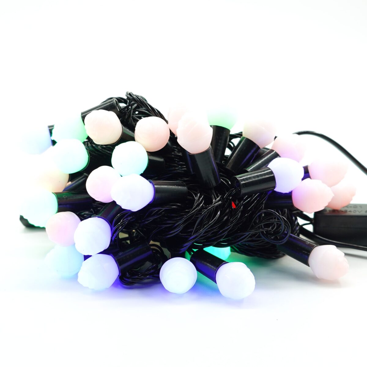 Instalatie de Craciun Liniara RGRB Yoto, 10 m, din care 1 m Prelungitor 220V, 40 LED, Bilute Mate, Interconectabila, Utilizare Interior/Exterior, Fir Negru, multicolor - imagine 6