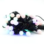 Instalatie de Craciun Liniara RGRB Yoto, 10 m, din care 1 m Prelungitor 220V, 40 LED, Bilute Mate, Interconectabila, Utilizare Interior/Exterior, Fir Negru, multicolor - imagine 6