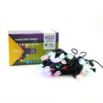 Instalatie de Craciun Liniara RGRB Yoto, 10 m, din care 1 m Prelungitor 220V, 40 LED, Model Anise, Utilizare Interior/Exterior, Interconectabila, Fir Negru, multicolor - imagine 3