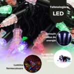 Instalatie de Craciun Liniara RGRB Yoto, 10 m, din care 1 m Prelungitor 220V, 40 LED, Model Brazi, Utilizare Interior/Exterior, Interconectabila, Fir Negru, multicolor - imagine 2