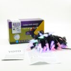 Instalatie de Craciun Liniara RGRB Yoto, 10 m, din care 1 m Prelungitor 220V, 40 LED, Model Brazi, Utilizare Interior/Exterior, Interconectabila, Fir Negru, multicolor - imagine 4