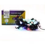 Instalatie de Craciun Liniara RGRB Yoto, 10 m, din care 1 m Prelungitor 220V, 40 LED, Model Diamante, Utilizare Interior/Exterior, Interconectabila, Fir Negru, multicolor - imagine 2