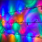 Instalatie de Craciun liniara Yoto, 10 m, din care 1 m cablu priza 220V, 100 LED, 8 jocuri de lumini, controler, fir negru, multicolor - imagine 5