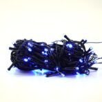 Instalatie de Craciun liniara Yoto, 10 m, din care 1 m cablu priza 220V, 100 LED, 8 jocuri de lumini, controler, fir negru, albastru - imagine 4