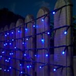 Instalatie de Craciun liniara Yoto, 10 m, din care 1 m cablu priza 220V, 100 LED, 8 jocuri de lumini, controler, fir negru, albastru - imagine 7
