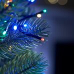 Instalatie de Craciun liniara Yoto, 10 m, din care 1 m cablu priza 220V, 100 LED, 8 jocuri de lumini, pentru interior, controler, fir negru, multicolor - imagine 8