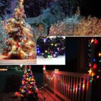 Instalatie de Craciun liniara Yoto, 17 m, din care 1 m cablu priza 220V, 200 LED, 8 jocuri de lumini, beculet in 6 colturi, pentru interior, controler, fir negru, multicolor - imagine 2