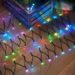 Instalatie de Craciun liniara Yoto, 17 m, din care 1 m cablu priza 220V, 200 LED, 8 jocuri de lumini, controler, fir negru, multicolor - imagine 5