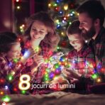 Instalatie de Craciun liniara Yoto, 24 m, din care 1 m cablu priza 220V, 300 LED, 8 jocuri de lumini, beculet in 6 colturi, pentru interior, controler, fir negru, multicolor - imagine 4