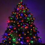 Instalatie de Craciun liniara Yoto, 24 m, din care 1 m cablu priza 220V, 300 LED, 8 jocuri de lumini, beculet in 6 colturi, pentru interior, controler, fir negru, multicolor - imagine 6