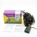 Instalatie de Craciun liniara Yoto, 24 m, din care 1 m cablu priza 220V, 300 LED, 8 jocuri de lumini, beculet in 6 colturi, pentru interior, controler, fir negru, alb cald - imagine 7