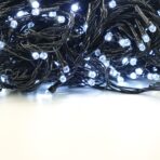 Instalatie de Craciun liniara Yoto, 24 m, din care 1 m cablu priza 220V, 300 LED, 8 jocuri de lumini, beculet in 6 colturi, pentru interior, controler, fir negru, alb rece - imagine 6
