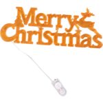 Instalatie LED de Craciun, Embo, Litere 3D, Merry Christmas, Lumina Calda, 27.5 x 10.5 x 1.4 cm, Galben