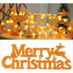 Instalatie LED de Craciun, Embo, Litere 3D, Merry Christmas, Lumina Calda, 27.5 x 10.5 x 1.4 cm, Galben - imagine 4