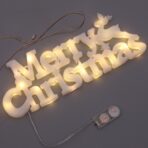 Instalatie LED de Craciun, Embo, Litere 3D, Merry Christmas, Lumina Calda, 27.5 x 10.5 x 1.4 cm, Alb - imagine 9