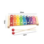 Instrument Muzical Xilofon Embo, din Lemn, 8 Note Muzicale, 2 Bete de Percutie, 4-6 Ani, Multicolor - imagine 12